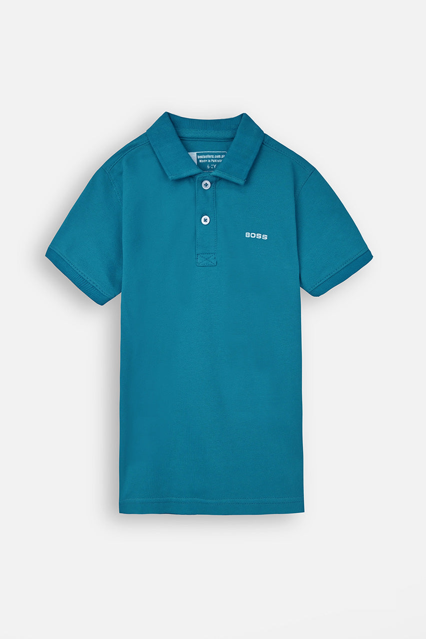 BOSS SLOGAN PRINT POLO SHIRT