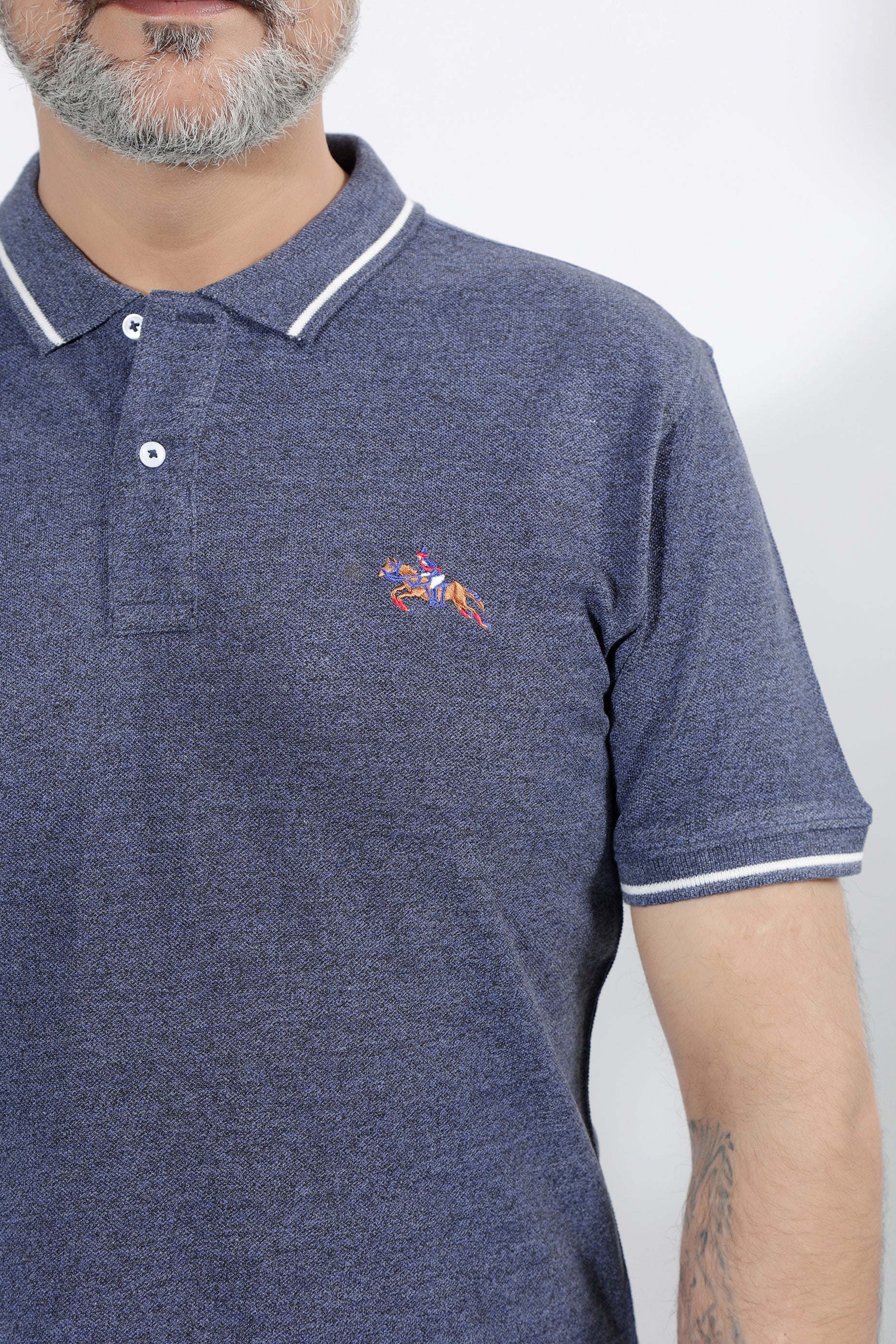 CHAIN YARN POLO TEE SHIRT