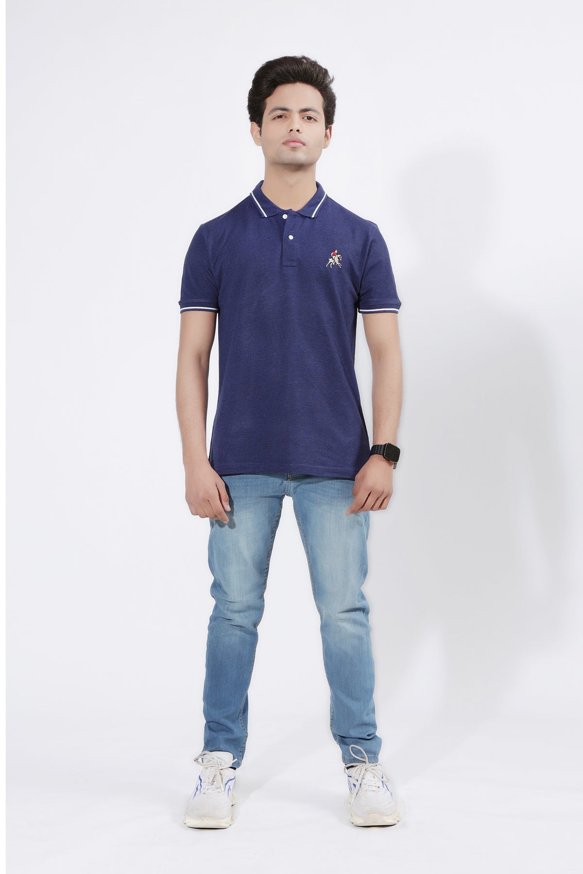 CHAIN YARN POLO TEE SHIRT