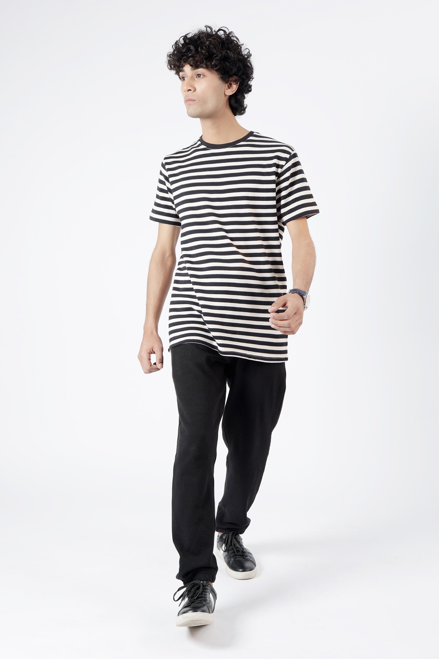 STRIPPED COTTON TEE SHIRT